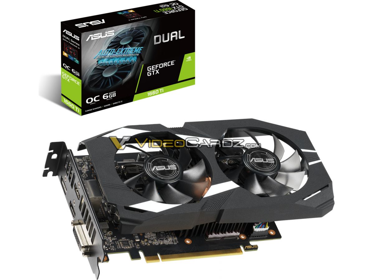 Immagine pubblicata in relazione al seguente contenuto: Foto leaked di tre video card NVIDIA GeForce GTX 1660 Ti prodotte da ASUS | Nome immagine: news29282_ASUS-GeForce-GTX 1660-Ti-DUAL-OC_1.jpg